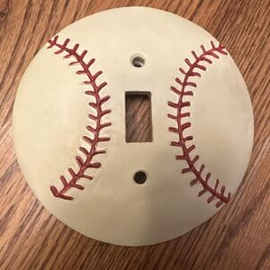 Vintage Baseball Shaped Light Switch Plate Single Toggle Scotts Collectables